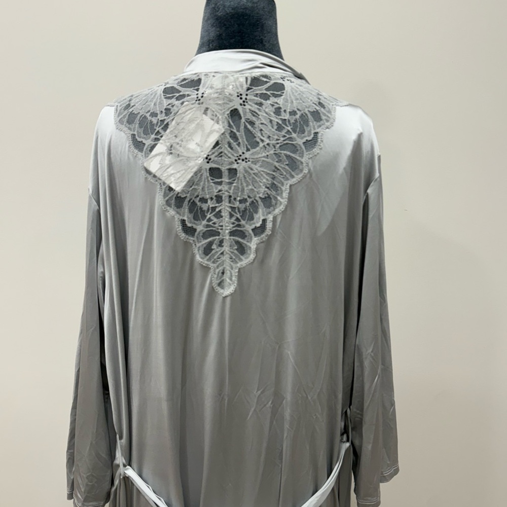 NWT! Hanro Mae Kimono Silver Grey Women's Robe - Picture 4 of 5